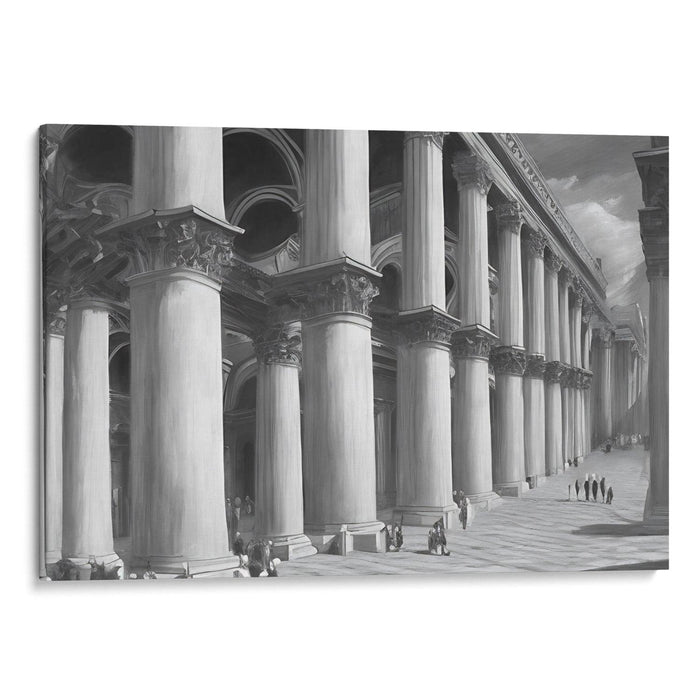 Realism Colonnade of St. Peter's Basilica Print - Canvas Art Print by Kanvah