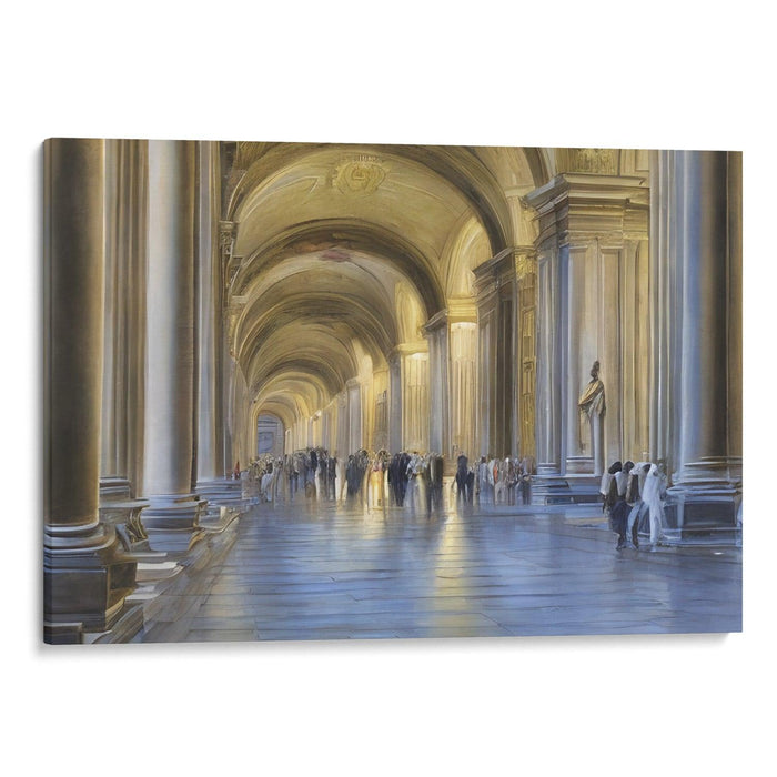 Realism Colonnade of St. Peter's Basilica Print - Canvas Art Print by Kanvah