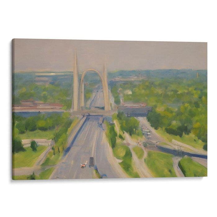 Realism St. Louis Arch Print - Canvas Art Print by Kanvah