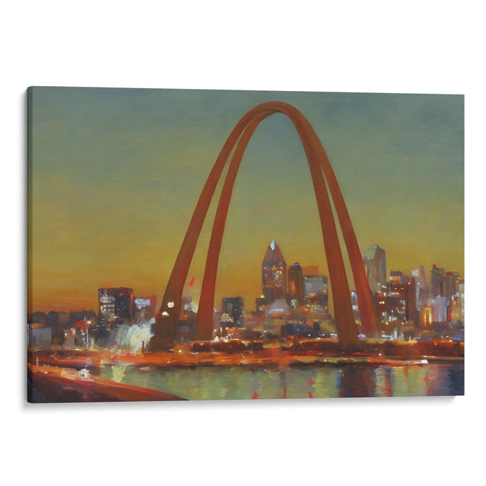 Realism St. Louis Arch Print - Canvas Art Print by Kanvah