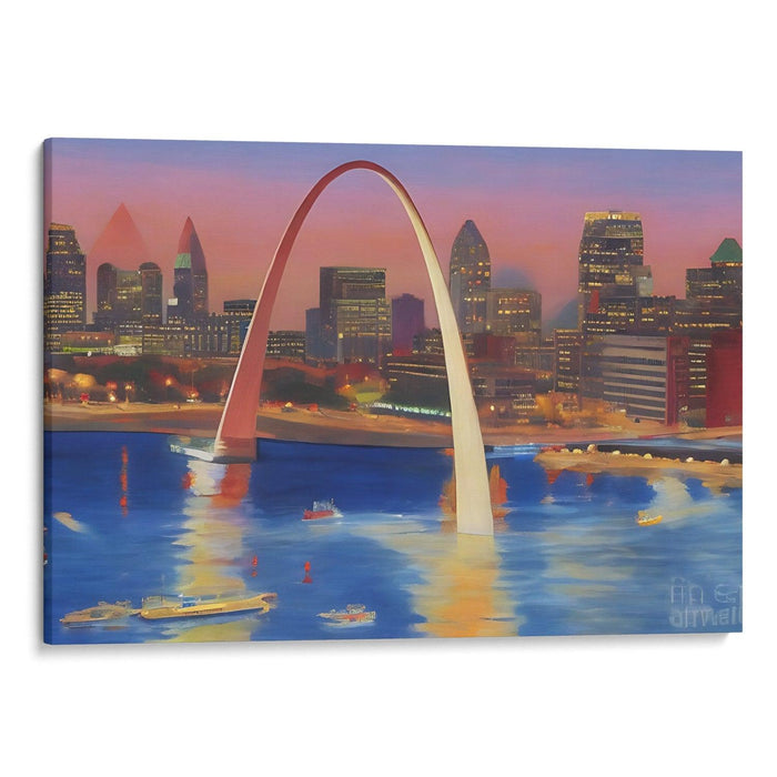 Realism St. Louis Arch Print - Canvas Art Print by Kanvah