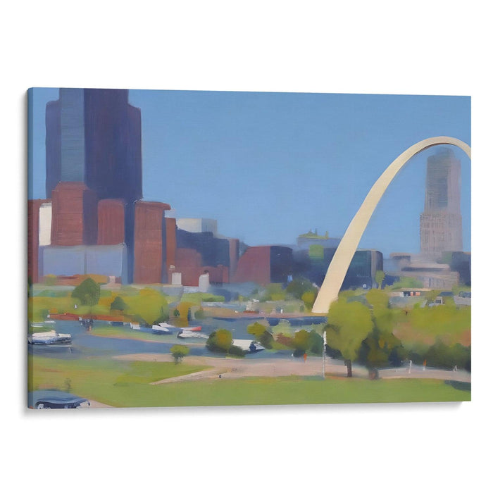 Realism St. Louis Arch Print - Canvas Art Print by Kanvah