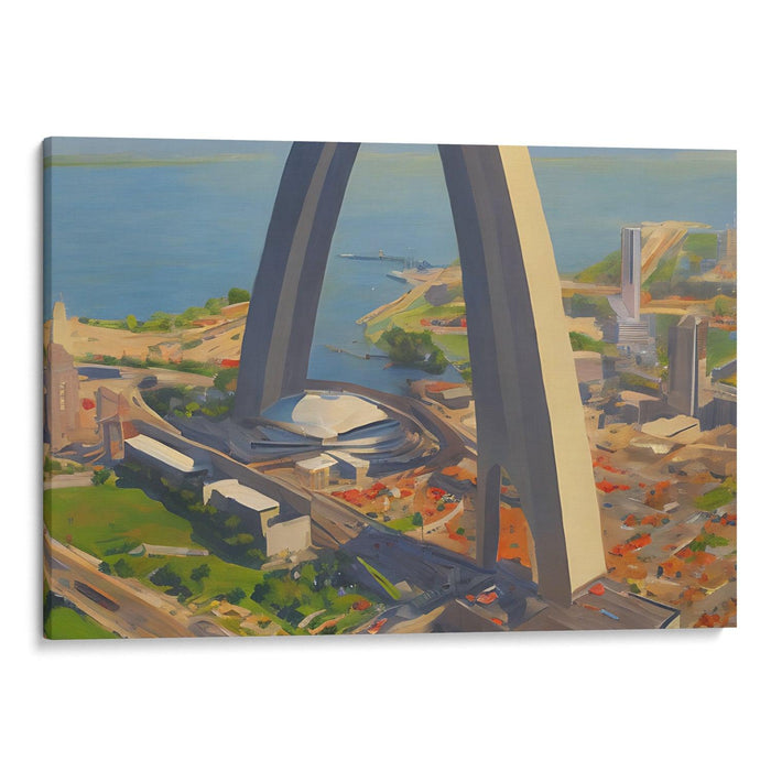 Realism St. Louis Arch Print - Canvas Art Print by Kanvah