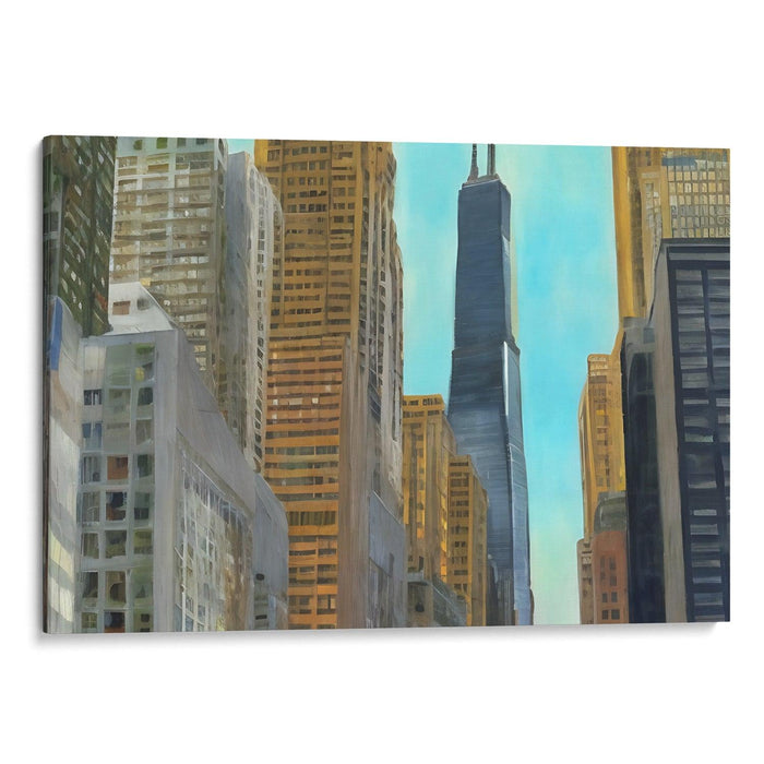 Realism Willis Tower Print - Canvas Art Print by Kanvah