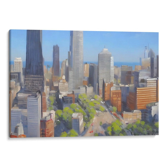 Realism Willis Tower Print - Canvas Art Print by Kanvah