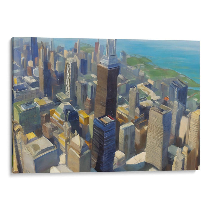 Realism Willis Tower Print - Canvas Art Print by Kanvah