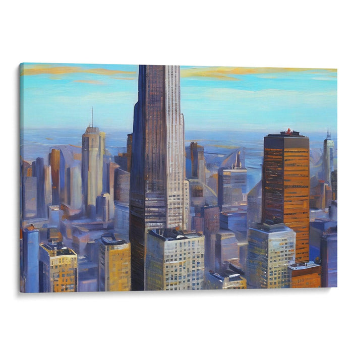 Realism Willis Tower Print - Canvas Art Print by Kanvah