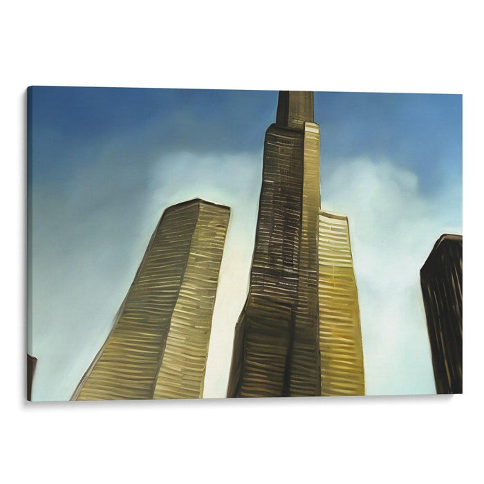 Realism Willis Tower Print - Canvas Art Print by Kanvah