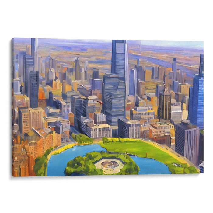 Realism Willis Tower Print - Canvas Art Print by Kanvah