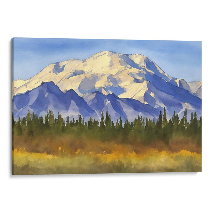 Watercolor Denali Print - Canvas Art Print by Kanvah