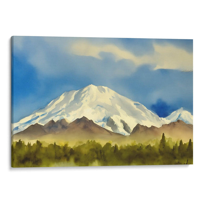 Watercolor Denali Print - Canvas Art Print by Kanvah