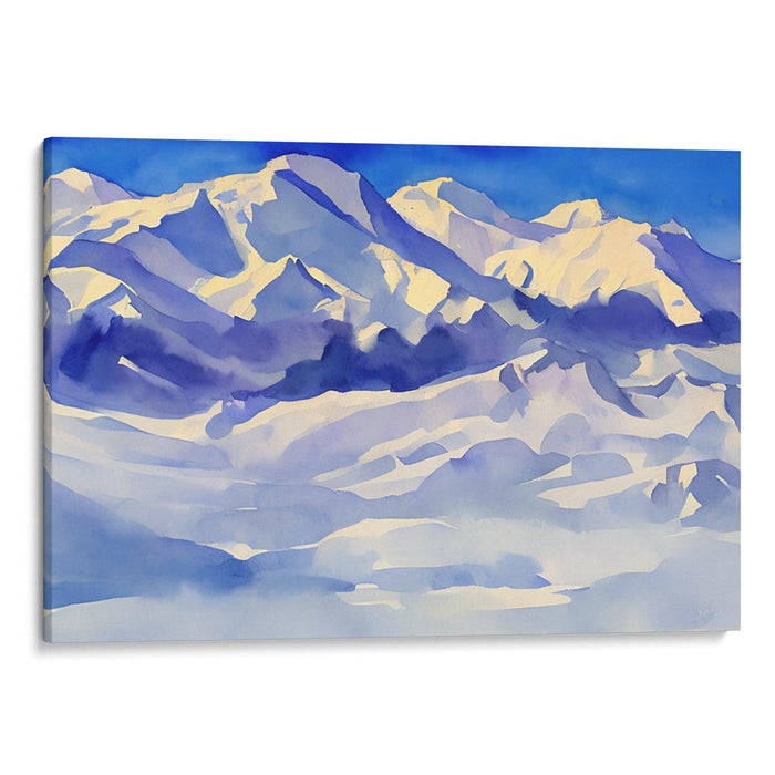 Watercolor Denali Print - Canvas Art Print by Kanvah