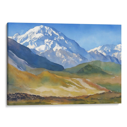 Watercolor Denali Print - Canvas Art Print by Kanvah