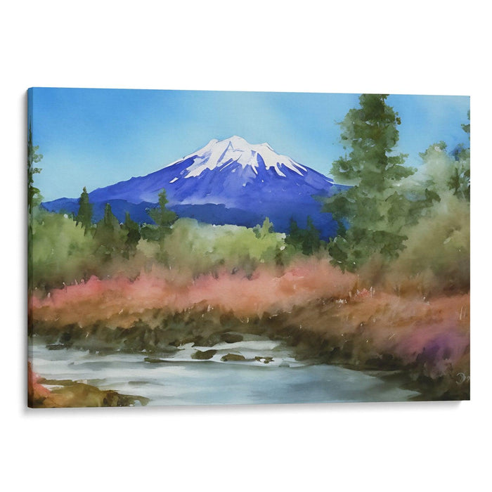 Watercolor Mount St. Helens Print - Canvas Art Print by Kanvah