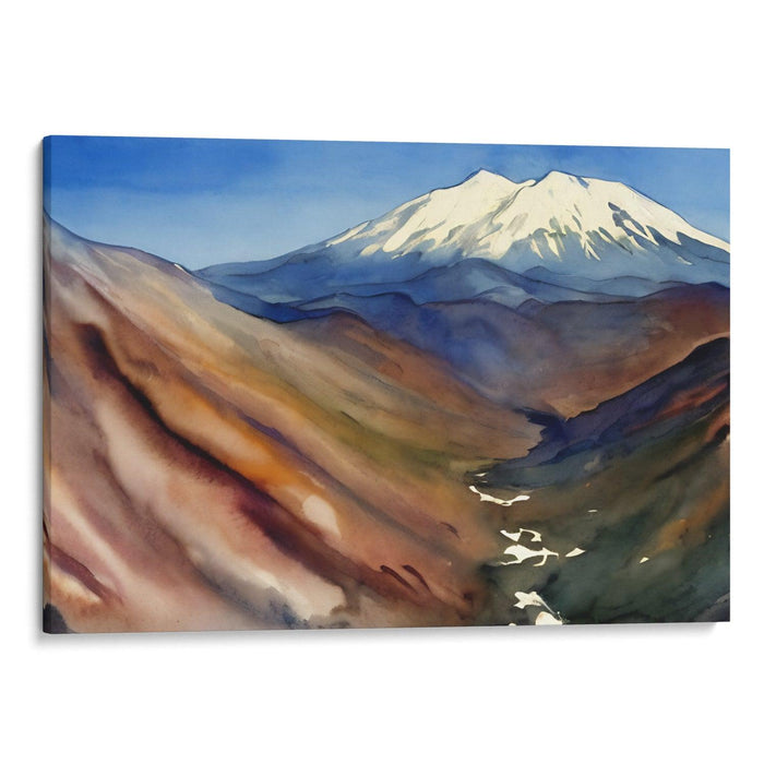 Watercolor Mount St. Helens Print - Canvas Art Print by Kanvah