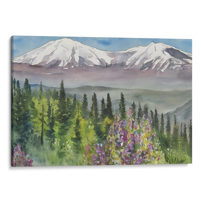 Watercolor Mount St. Helens Print - Canvas Art Print by Kanvah