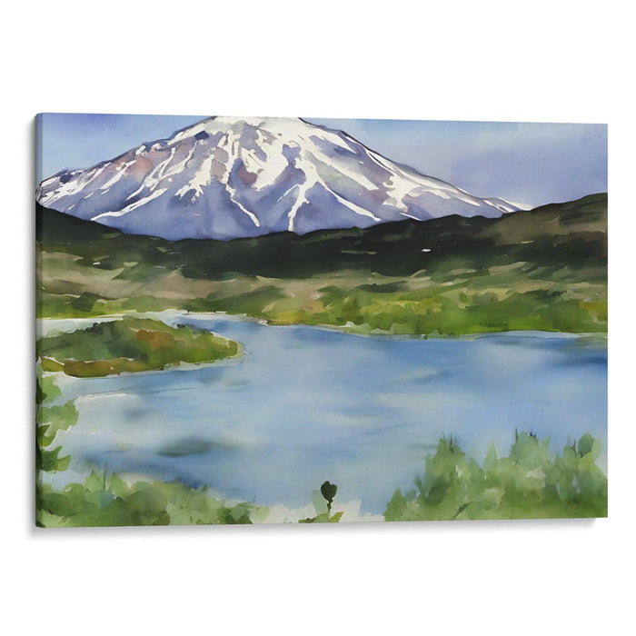 Watercolor Mount St. Helens Print - Canvas Art Print by Kanvah