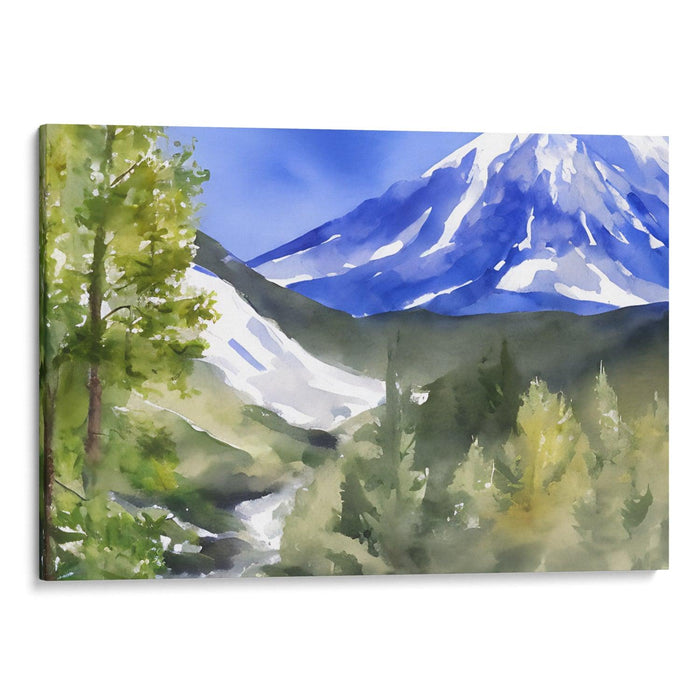 Watercolor Mount St. Helens Print - Canvas Art Print by Kanvah