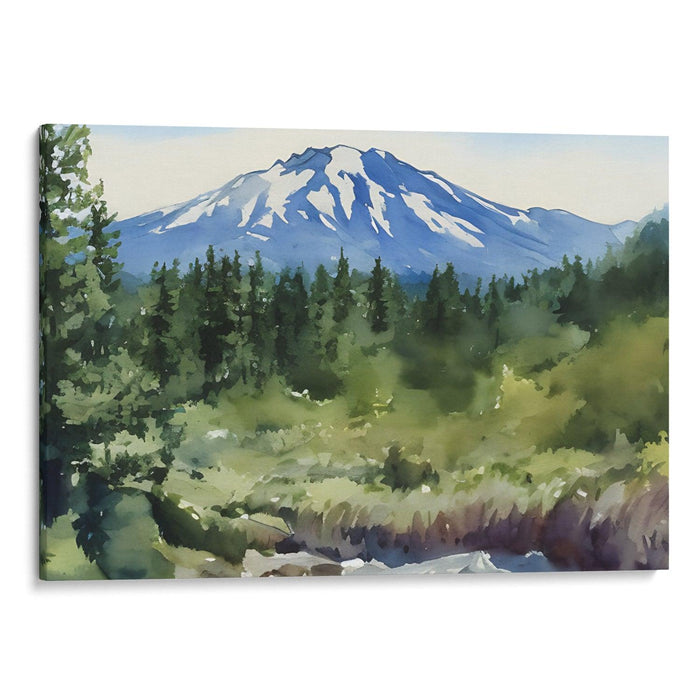 Watercolor Mount St. Helens Print - Canvas Art Print by Kanvah