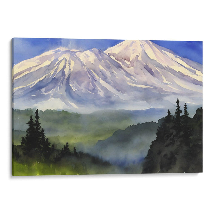 Watercolor Mount St. Helens Print - Canvas Art Print by Kanvah