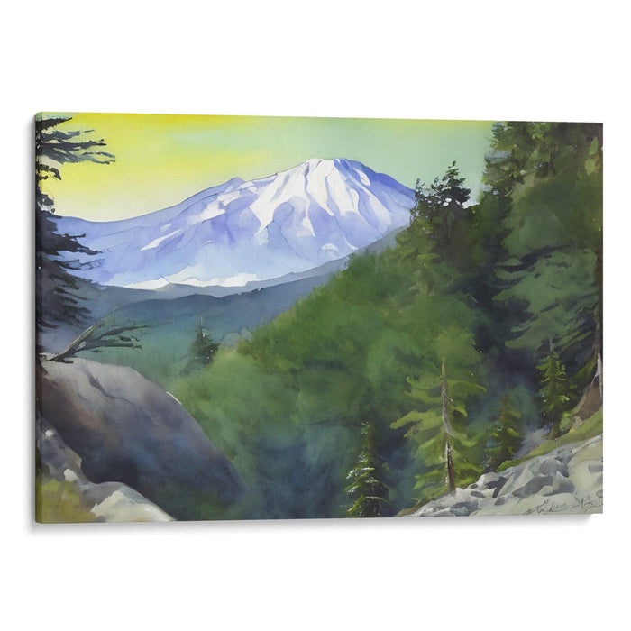 Watercolor Mount St. Helens Print - Canvas Art Print by Kanvah