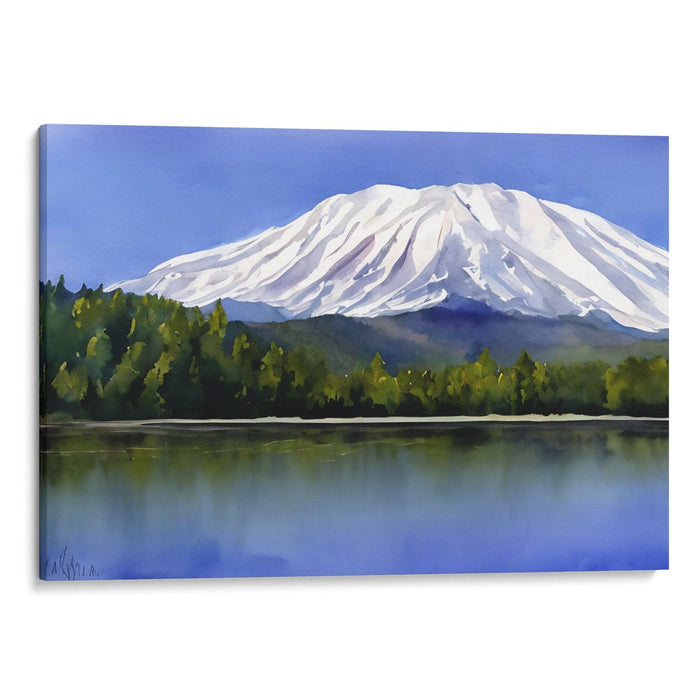 Watercolor Mount St. Helens Print - Canvas Art Print by Kanvah