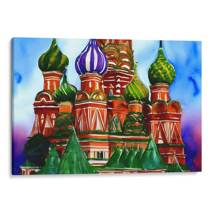 Watercolor St. Basil's Cathedral Print - Canvas Art Print by Kanvah