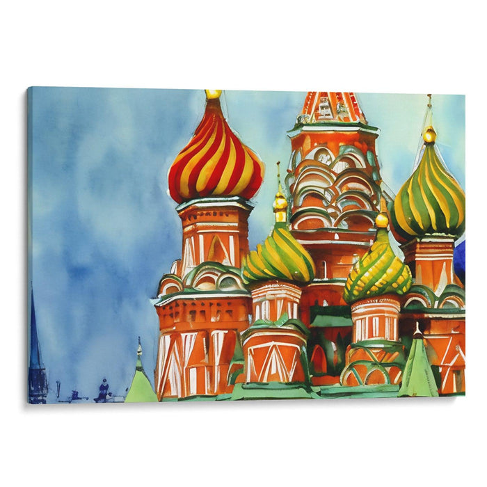 Watercolor St. Basil's Cathedral Print - Canvas Art Print by Kanvah