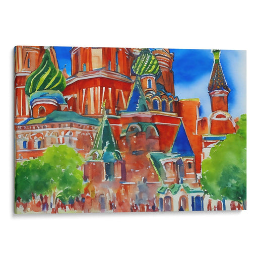 Watercolor St. Basil's Cathedral Print - Canvas Art Print by Kanvah