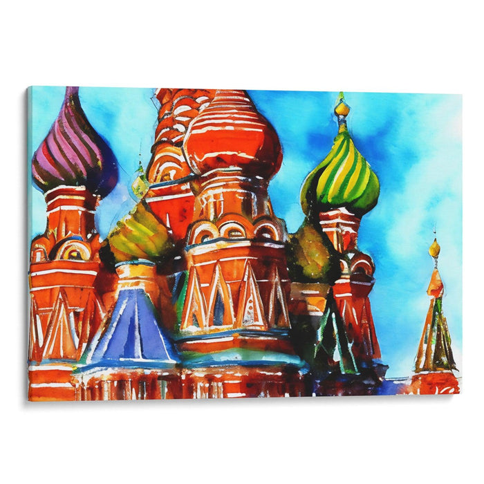 Watercolor St. Basil's Cathedral Print - Canvas Art Print by Kanvah