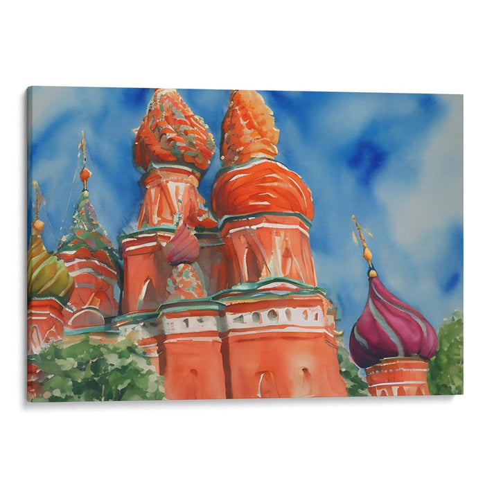 Watercolor St. Basil's Cathedral Print - Canvas Art Print by Kanvah