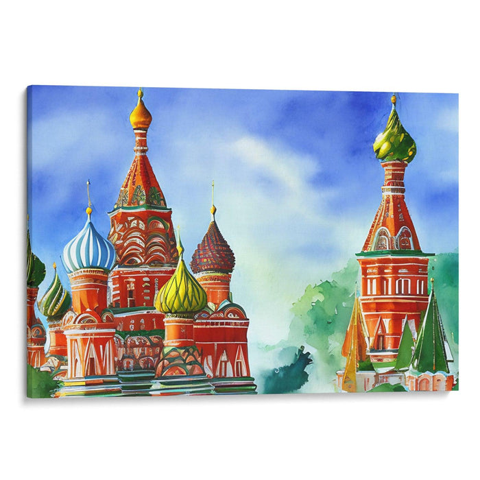 Watercolor St. Basil's Cathedral Print - Canvas Art Print by Kanvah