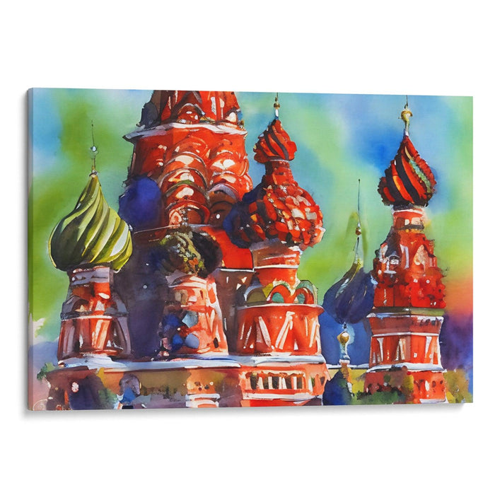 Watercolor St. Basil's Cathedral Print - Canvas Art Print by Kanvah