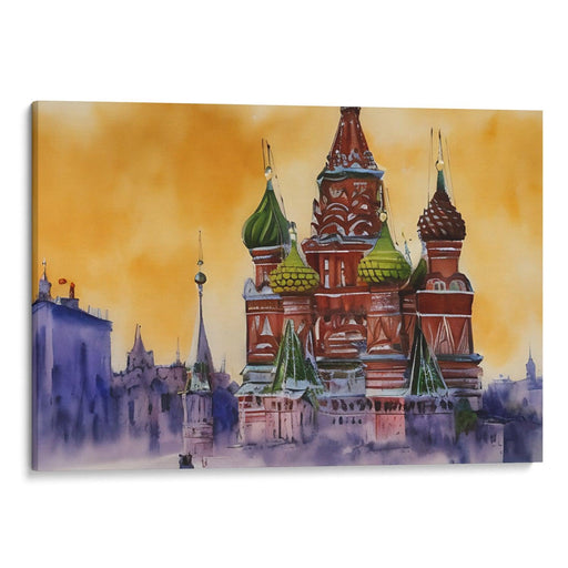 Watercolor St. Basil's Cathedral Print - Canvas Art Print by Kanvah