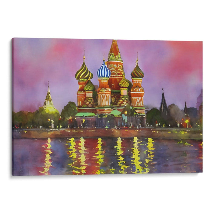 Watercolor St. Basil's Cathedral Print - Canvas Art Print by Kanvah