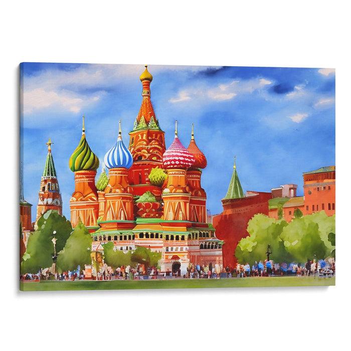 Watercolor St. Basil's Cathedral Print - Canvas Art Print by Kanvah