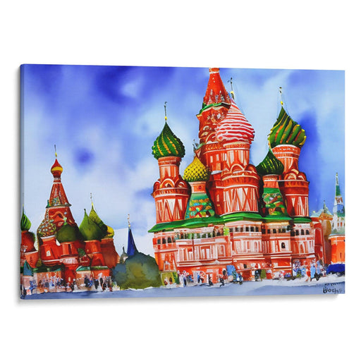 Watercolor St. Basil's Cathedral Print - Canvas Art Print by Kanvah