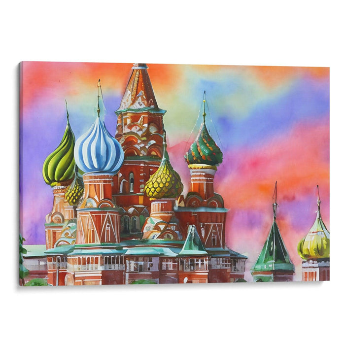 Watercolor St. Basil's Cathedral Print - Canvas Art Print by Kanvah