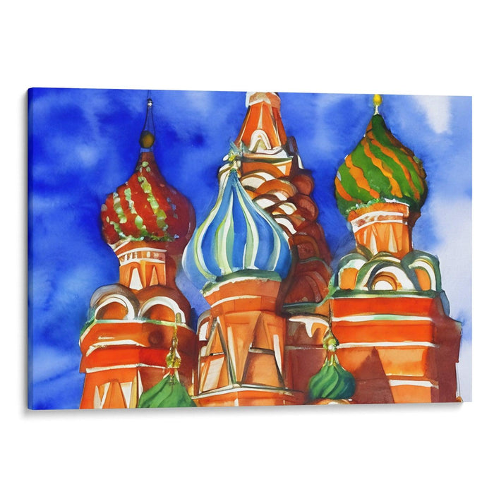 Watercolor St. Basil's Cathedral Print - Canvas Art Print by Kanvah