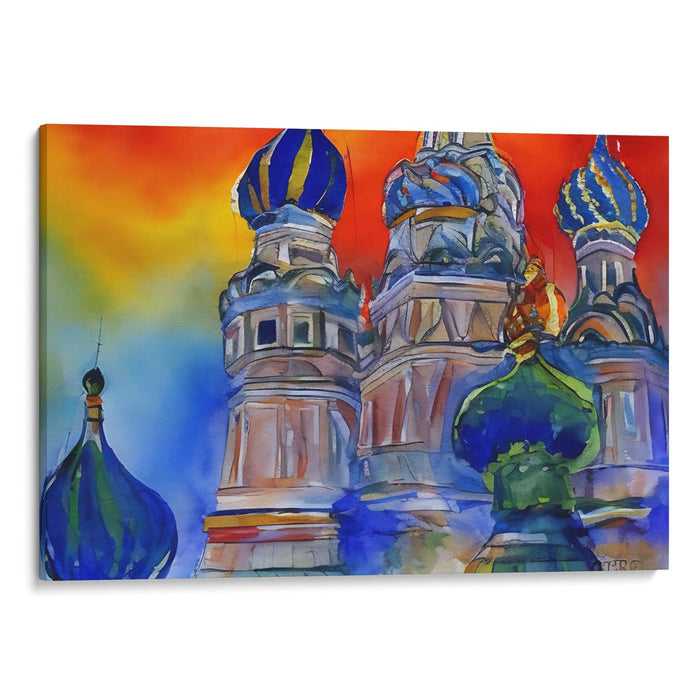 Watercolor St. Basil's Cathedral Print - Canvas Art Print by Kanvah