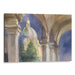 Watercolor Colonnade of St. Peter's Basilica Print - Canvas Art Print by Kanvah