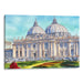 Watercolor Colonnade of St. Peter's Basilica Print - Canvas Art Print by Kanvah