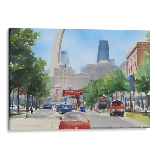 Watercolor St. Louis Arch Print - Canvas Art Print by Kanvah