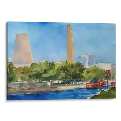 Watercolor St. Louis Arch Print - Canvas Art Print by Kanvah