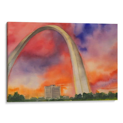 Watercolor St. Louis Arch Print - Canvas Art Print by Kanvah