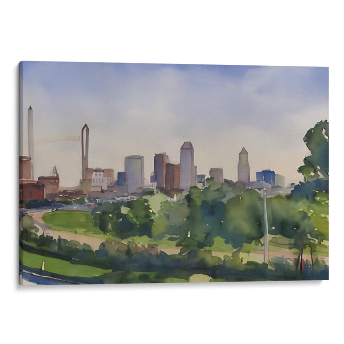 Watercolor St. Louis Arch Print - Canvas Art Print by Kanvah