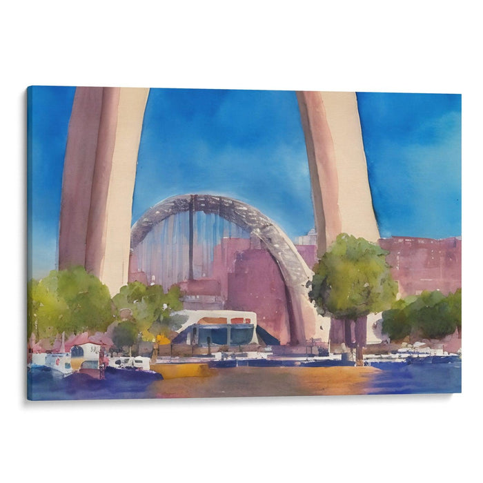 Watercolor St. Louis Arch Print - Canvas Art Print by Kanvah