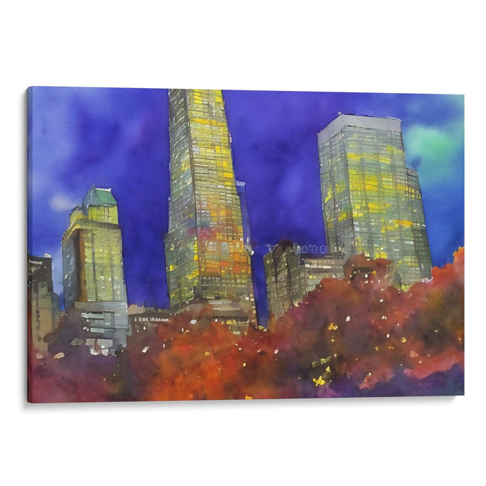 Watercolor Willis Tower Print - Canvas Art Print by Kanvah