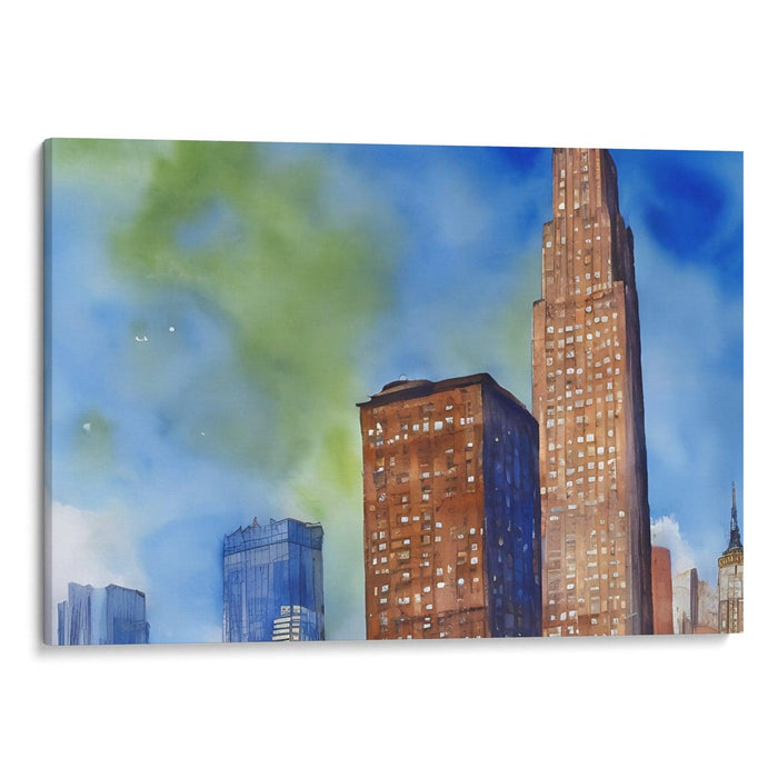 Watercolor Willis Tower Print - Canvas Art Print by Kanvah