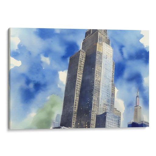 Watercolor Willis Tower Print - Canvas Art Print by Kanvah